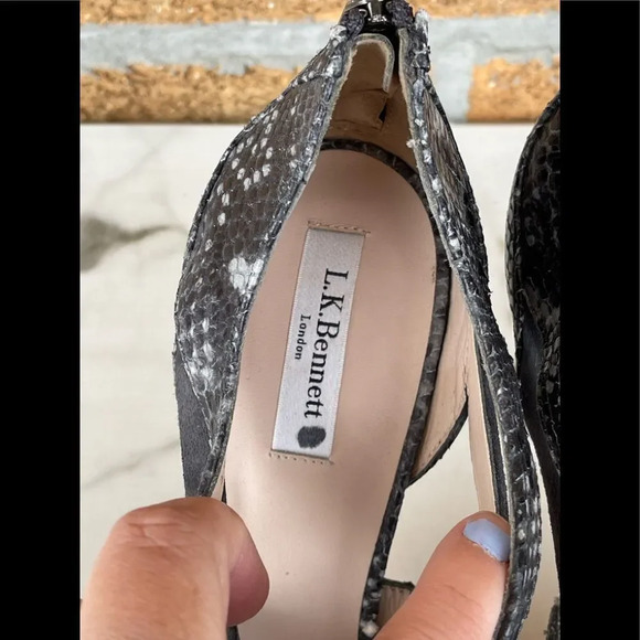 L.K. Bennett Mabel Snakeskin Suede Pumps 42/11 - Picture 4 of 9